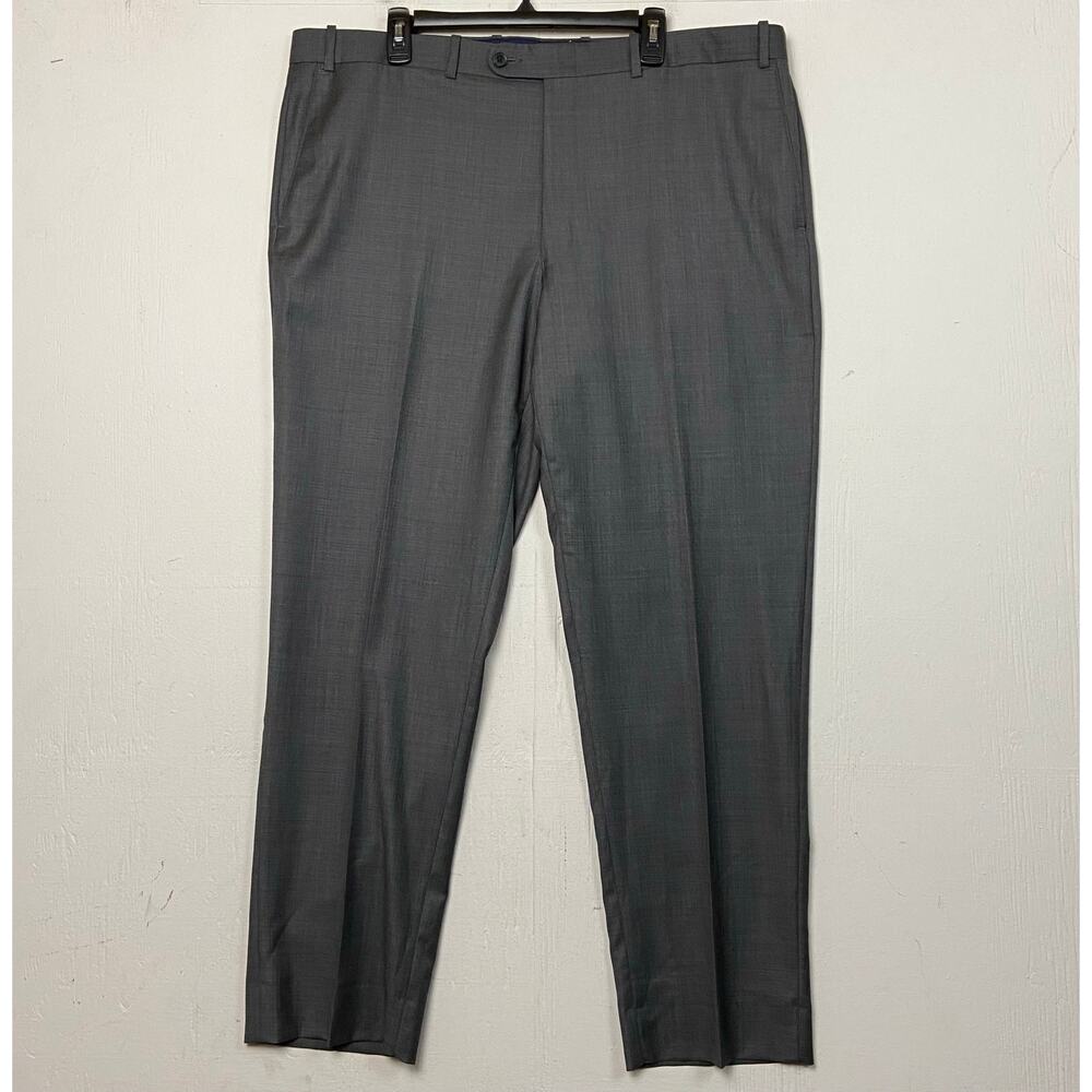 Peter Millar Mens Gray Wool Stretch Dress Trouser Pants Size 42X31